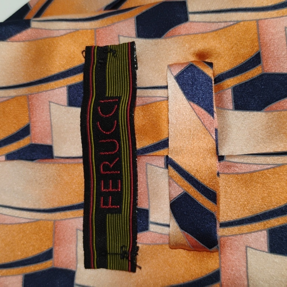🔥🔥🔥Ferucci All Silk Tie Handmade Beautiful Vibrant Colors - Picture 4 of 8
